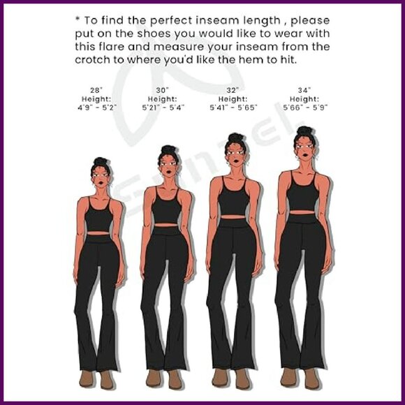 High Waist Mini Flare Leggings, Tummy Control Yoga Pants, Workout Bootcut - Picture 7 of 8